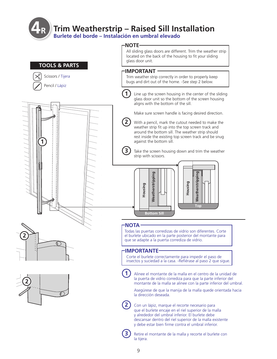 R4rim, Etermine, R)nstall | 4rim | ODL Standard Retractable Screen Door - sliding glass doors, out-swing doors, and short (6'6) in-swing doors