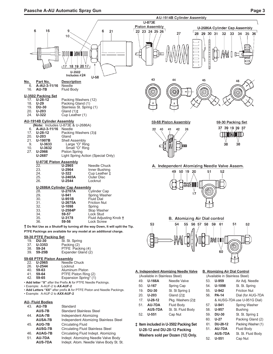 Paasche Airbrush A-AU-PL User Manual | Page 3 / 4
