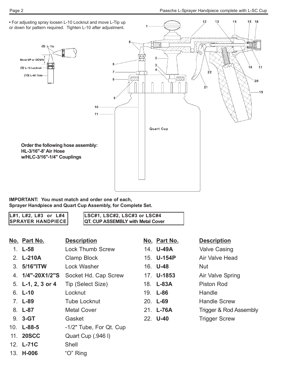 Paasche Airbrush L-PL User Manual | Page 2 / 2