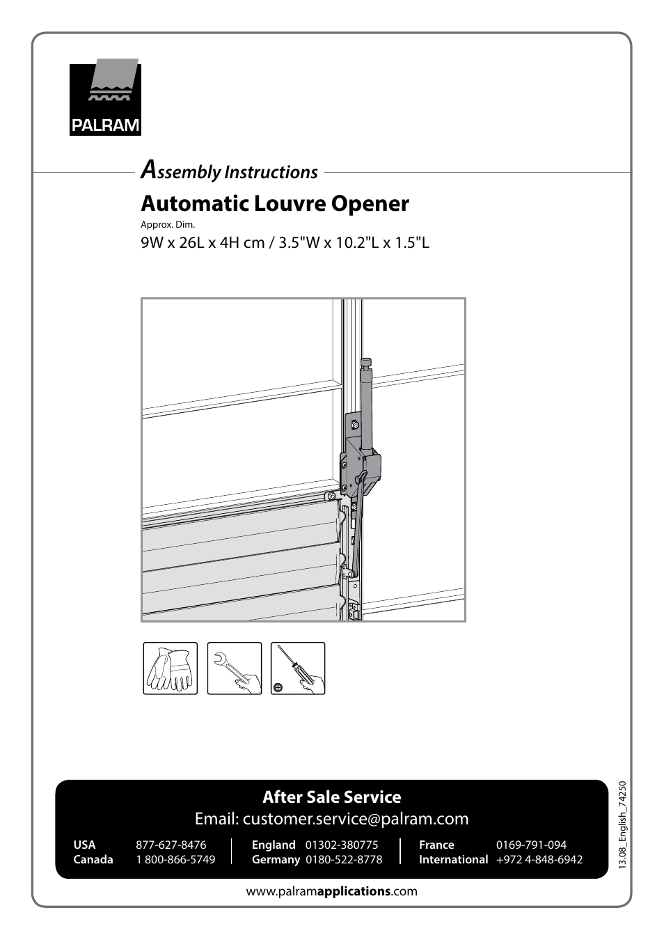 Palram Applications Automatic Louvre Opener User Manual | 2 pages