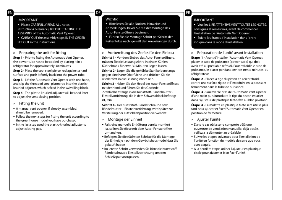 Palram Applications Automatic Louvre Opener For All PALRAM’s Greenhouses User Manual | Page 2 / 6