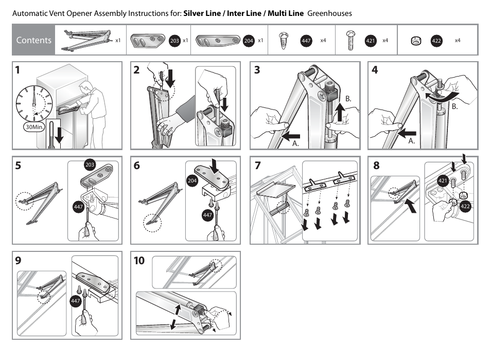 Palram Applications Automatic Louvre Opener For All PALRAM’s Greenhouses User Manual | Page 4 / 6