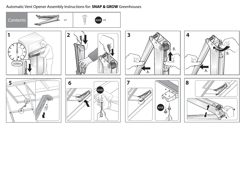 Palram Applications Automatic Louvre Opener For All PALRAM’s Greenhouses User Manual | Page 5 / 6
