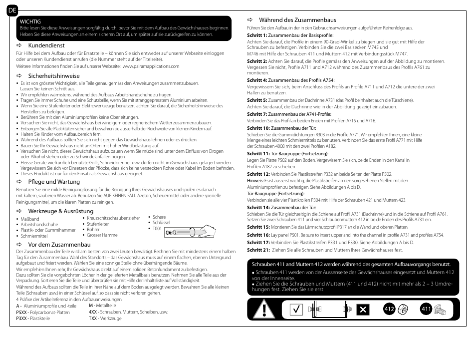 Palram Applications Lean-To Greenhouse User Manual | Page 3 / 16