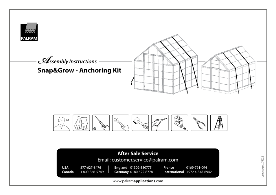 Palram Applications Snap&Grow - Anchoring Kit User Manual | 8 pages