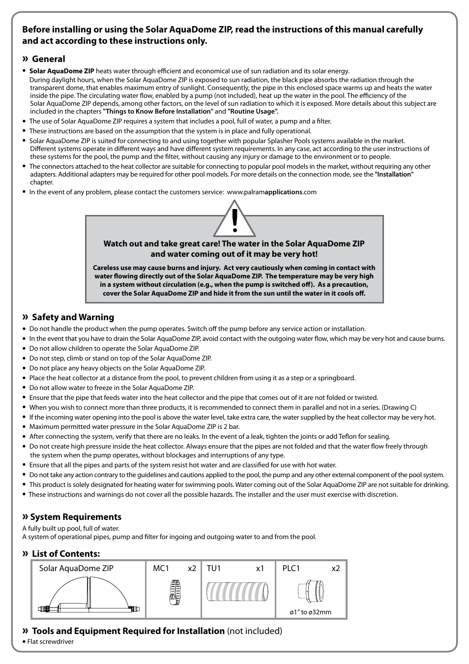 Palram Applications Solar AquaDome ZIP User Manual | Page 2 / 22