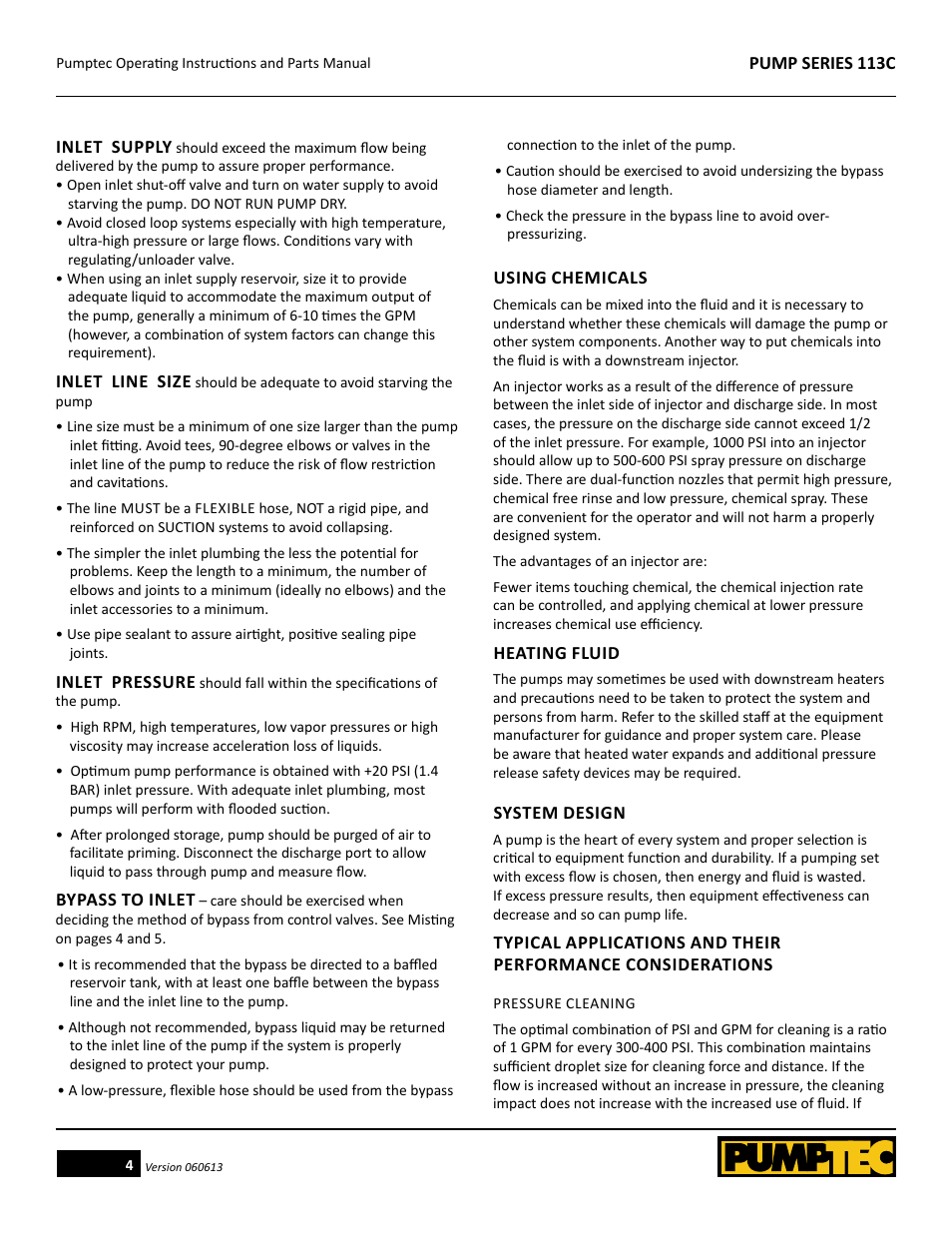 Pumptec 113C SERIES User Manual | Page 4 / 11