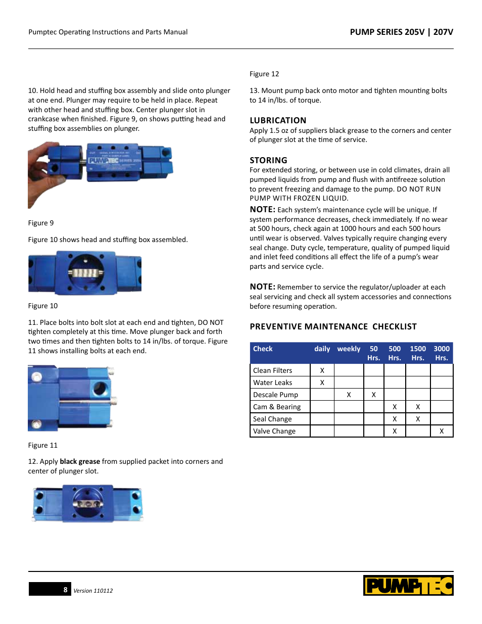 Pumptec 207V SERIES User Manual | Page 8 / 11