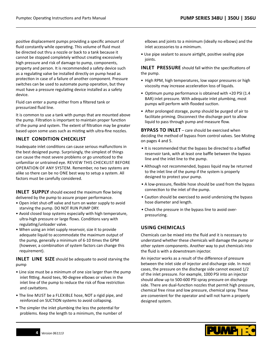 Pumptec 356U SERIES User Manual | Page 4 / 11