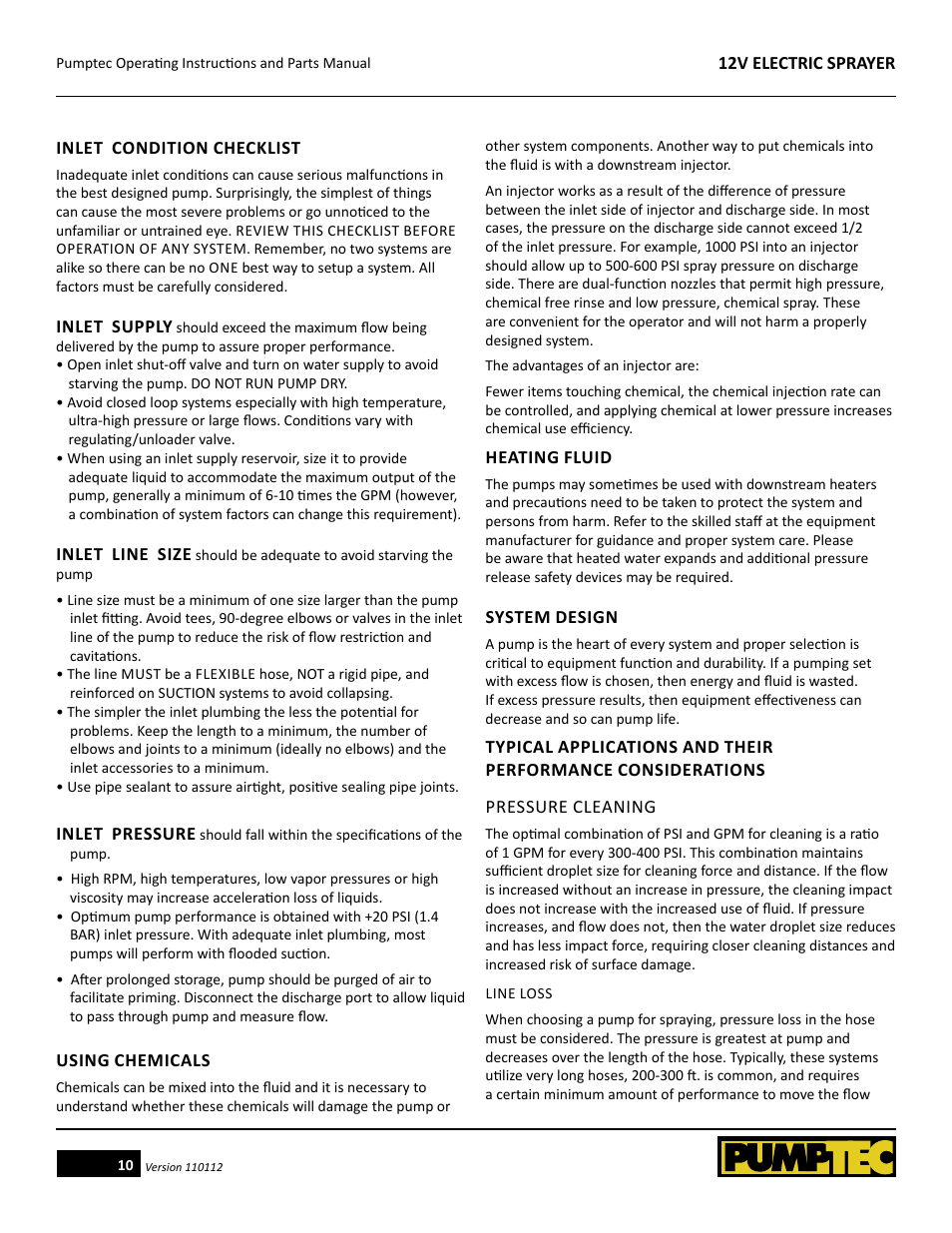 Pumptec ELECTRIC SPRAYER 12V User Manual | Page 10 / 23