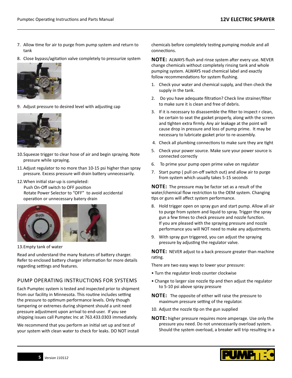 Pumptec ELECTRIC SPRAYER 12V User Manual | Page 5 / 23