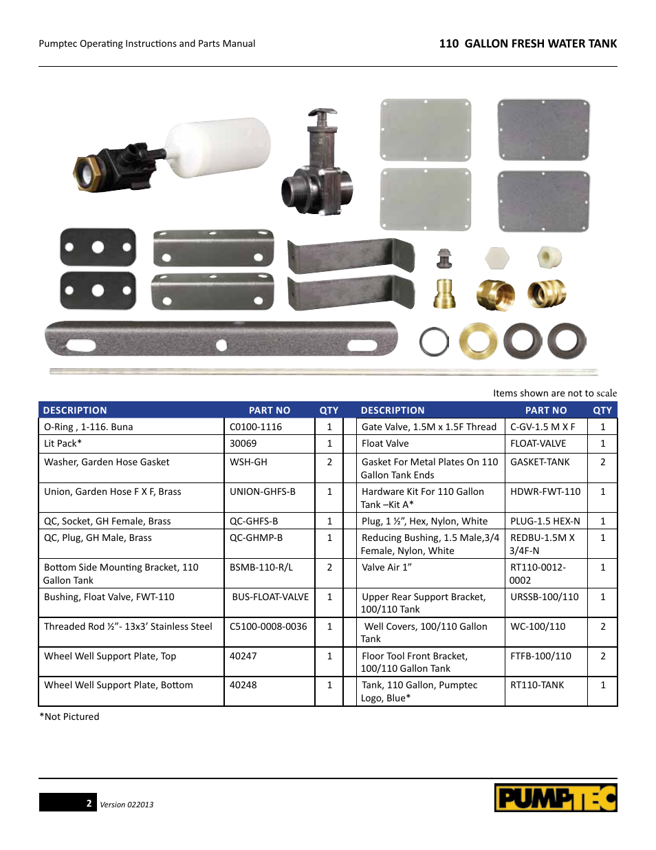 Pumptec 110 GALLON FRESH WATER TANK User Manual | Page 2 / 5