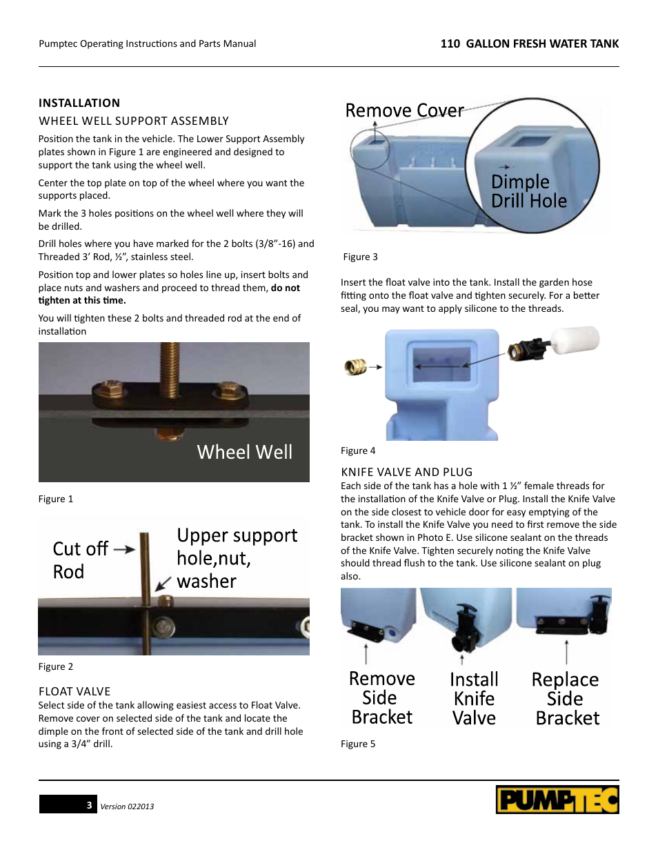 Pumptec 110 GALLON FRESH WATER TANK User Manual | Page 3 / 5