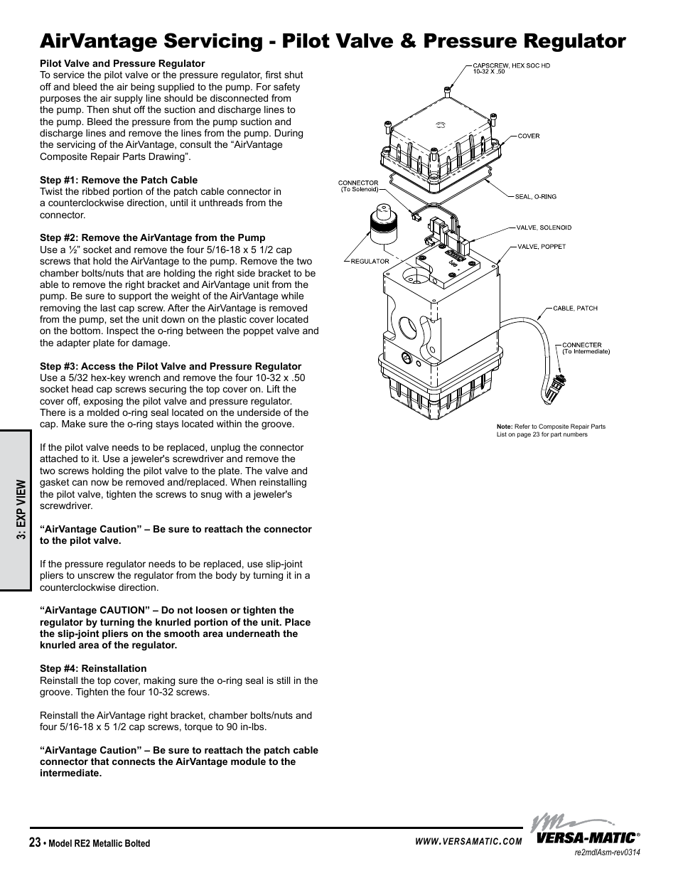Versa-Matic 2 Bolted Metallic Ball Valve Pumps (RE2) User Manual | Page 26 / 33