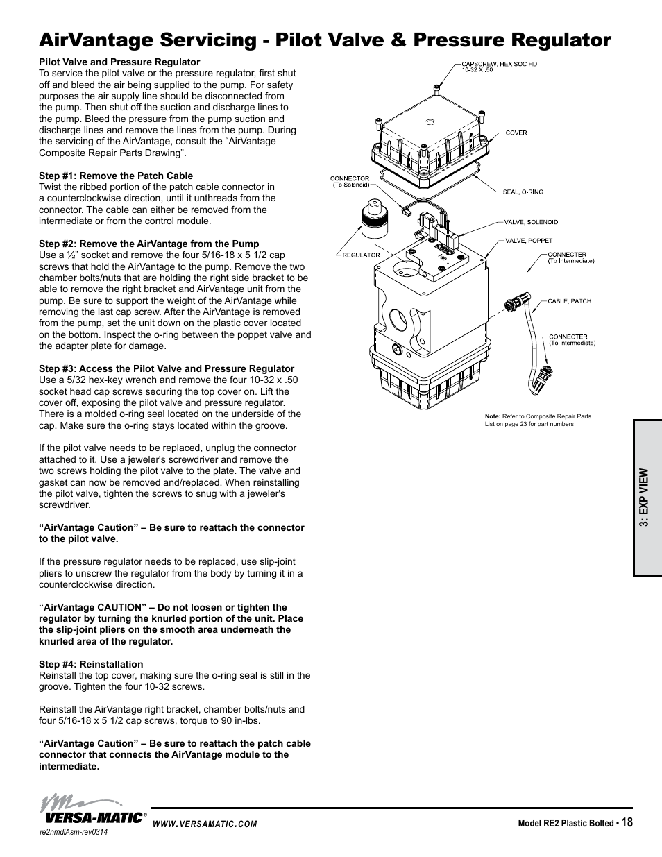 Exp view | Versa-Matic 2 Bolted Plastic Ball Valve Pumps (RE2P) User Manual | Page 21 / 27
