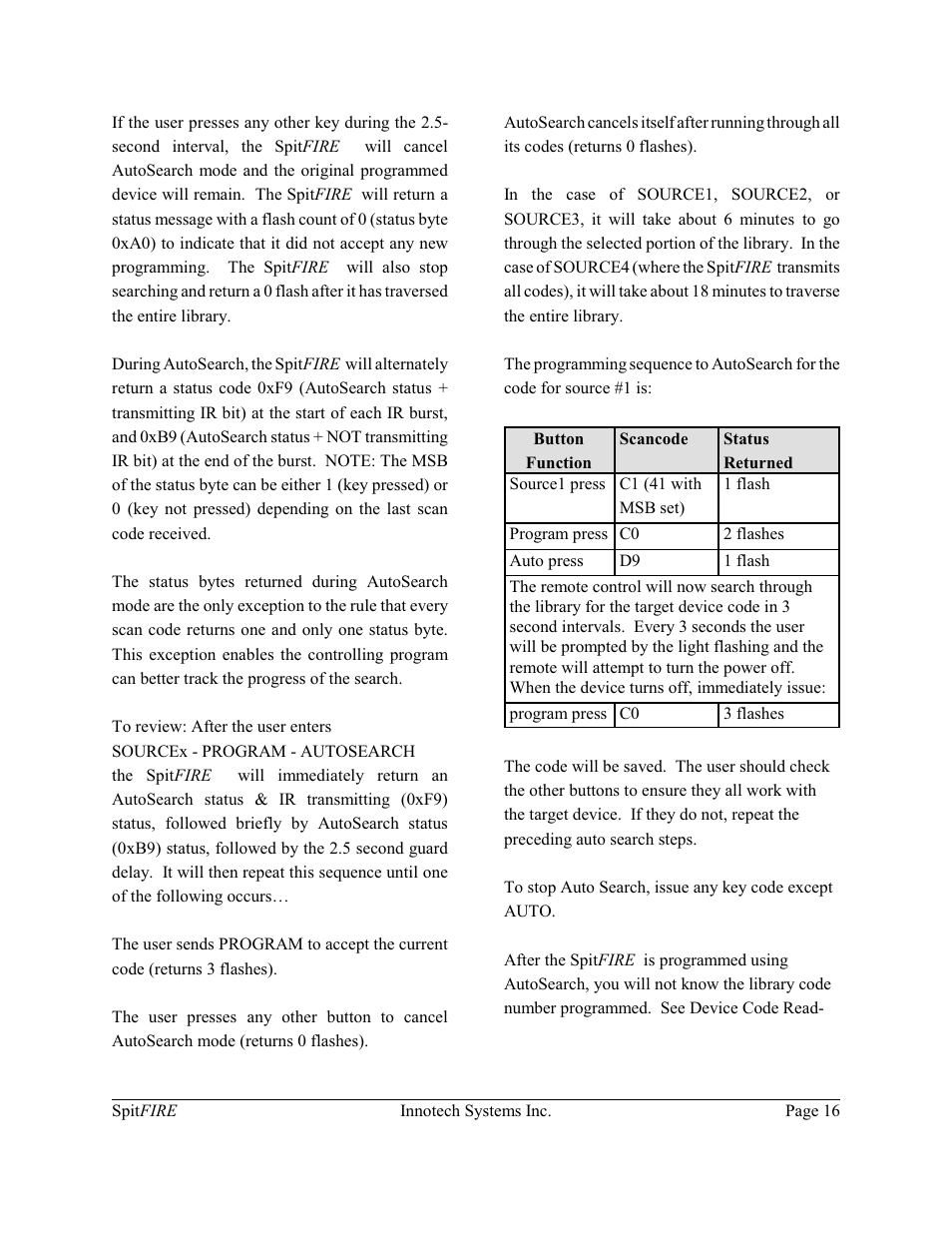 Innotech Systems SpitFIRE II User Manual | Page 16 / 20