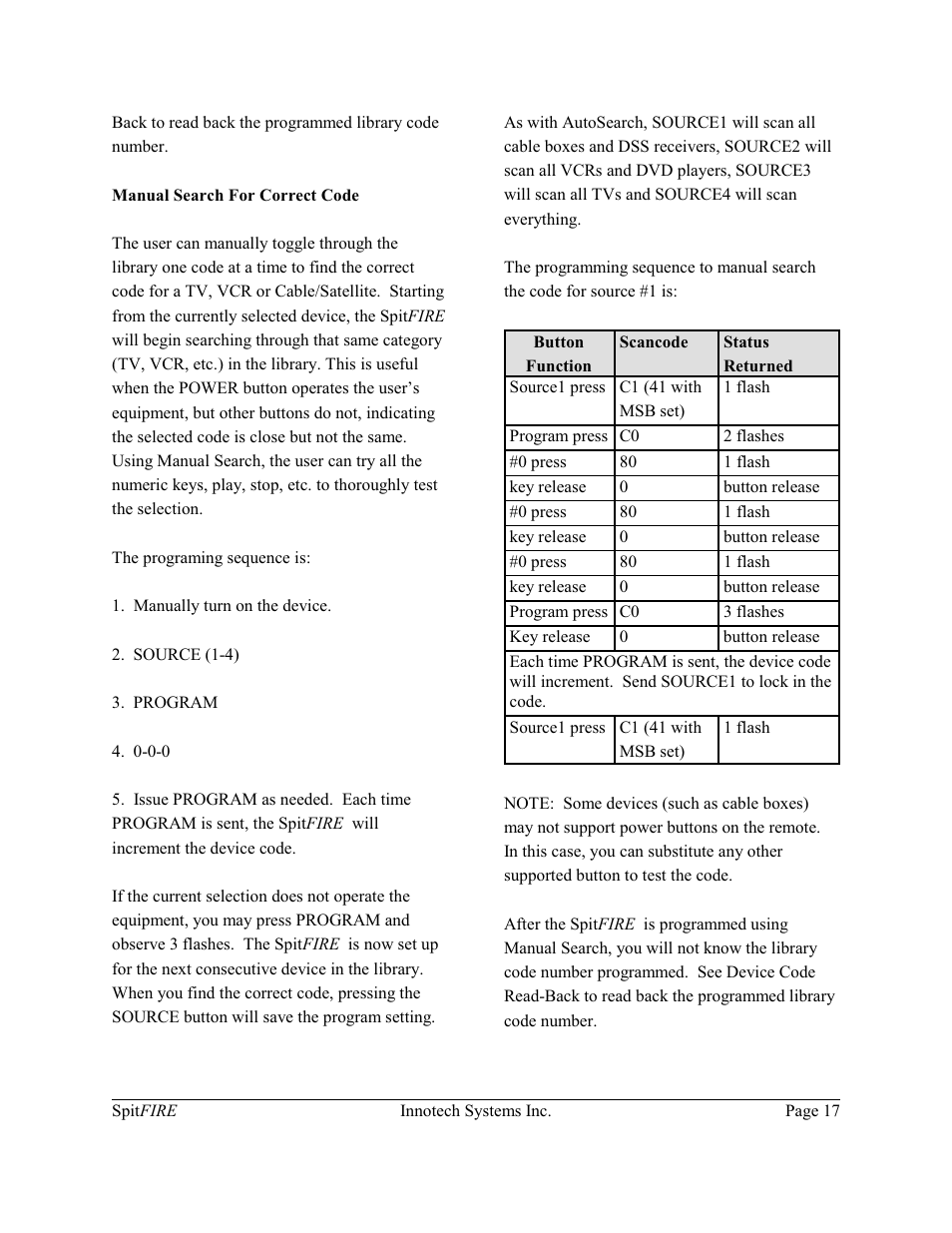 Innotech Systems SpitFIRE II User Manual | Page 17 / 20