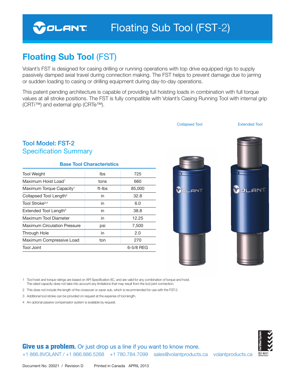 Volant FST-2 User Manual | 1 page