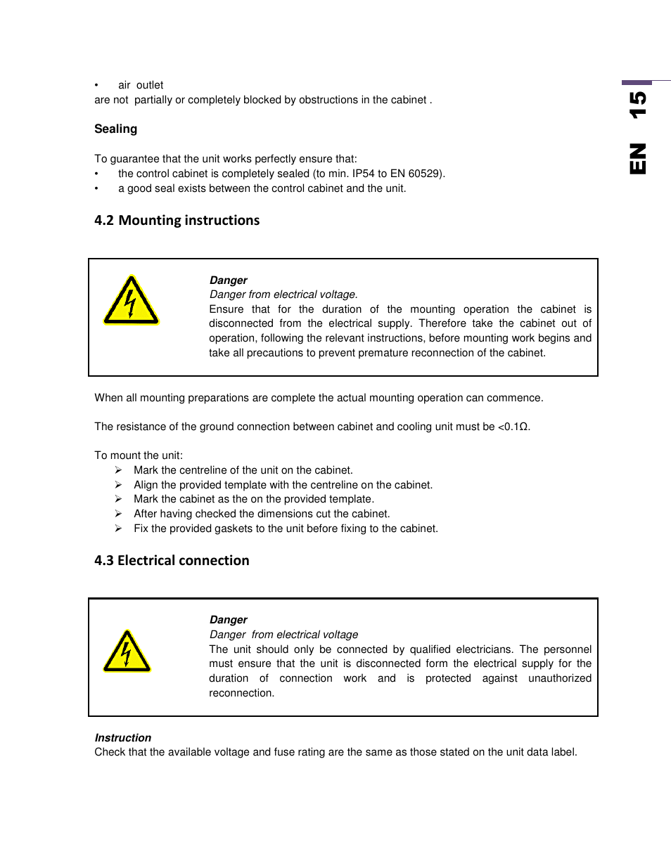 En 1 5 | SEIFERT Variable Speed Air Conditioner KG 2025-24V User Manual | Page 15 / 24