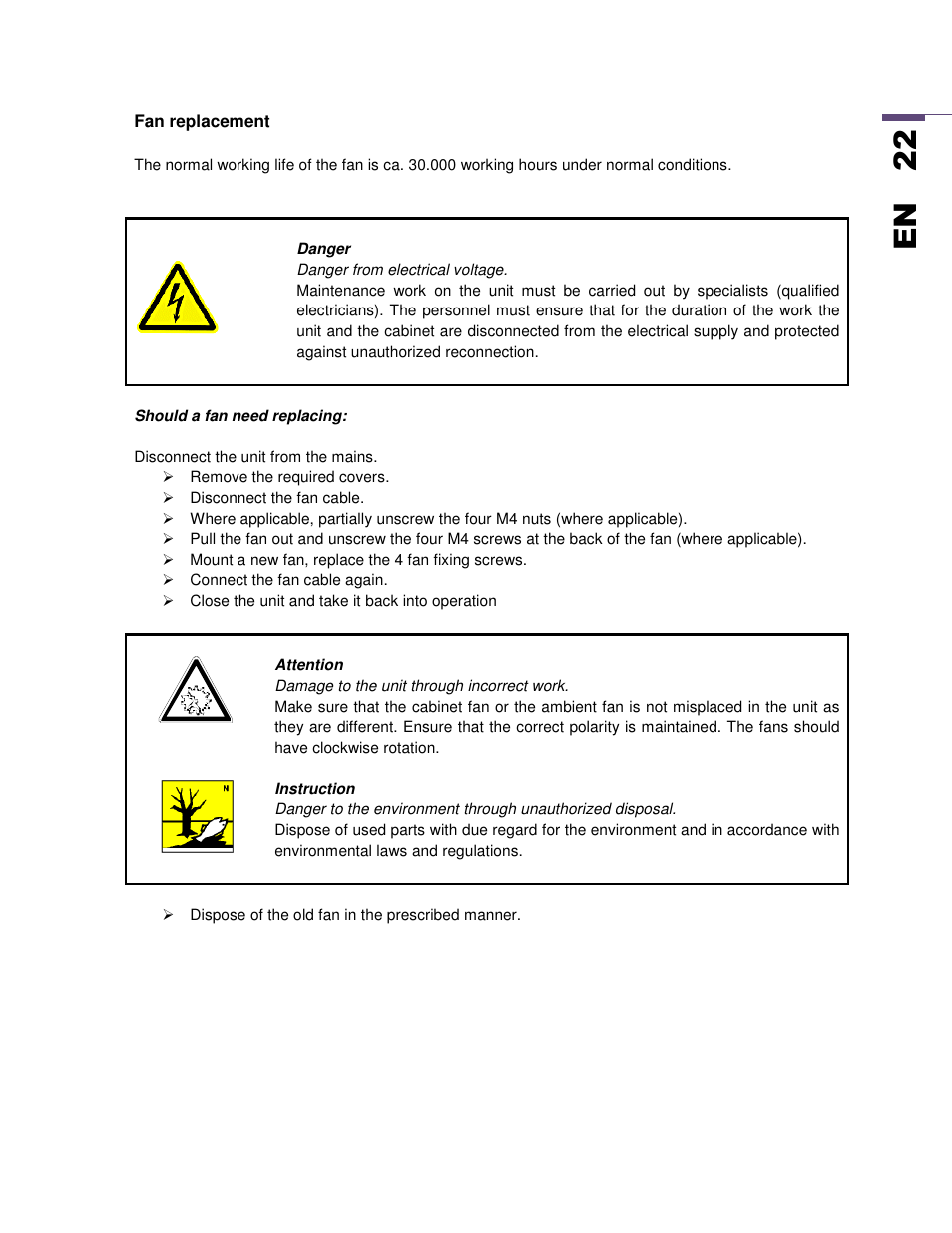 En 2 2 | SEIFERT Variable Speed Air Conditioner KG 2025-24V User Manual | Page 22 / 24