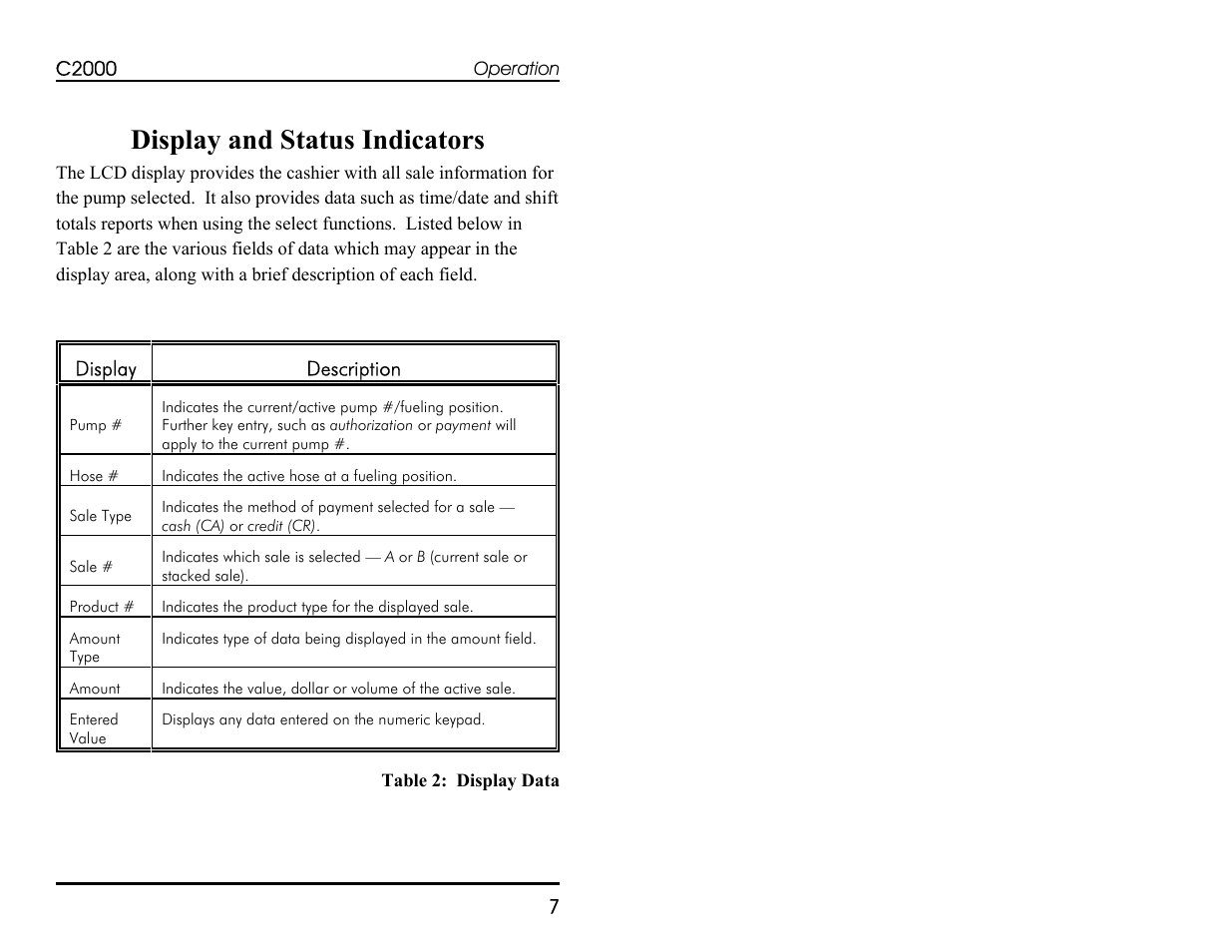 Display and status indicators | Progressive International Electronics C2000 User Manual | Page 13 / 54