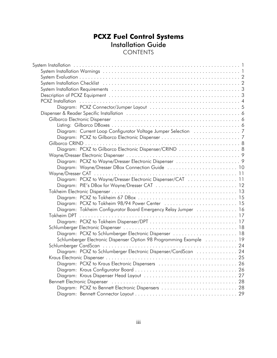 Pcxz fuel control systems installation guide | Progressive International Electronics PCXZ User Manual | Page 3 / 55