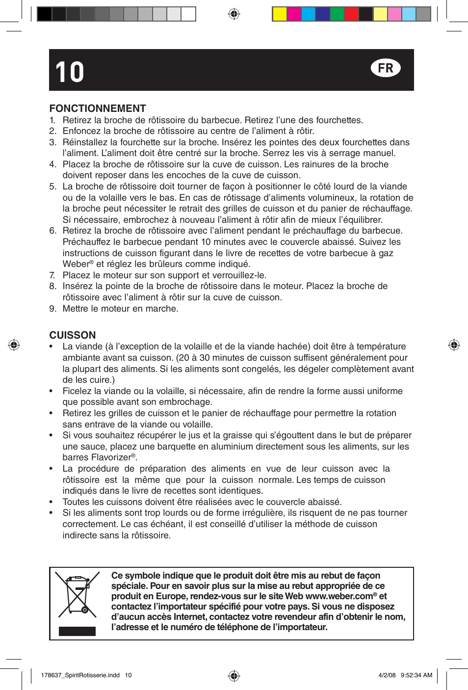 weber Drehspie? Spirit User Manual | Page 10 / 40