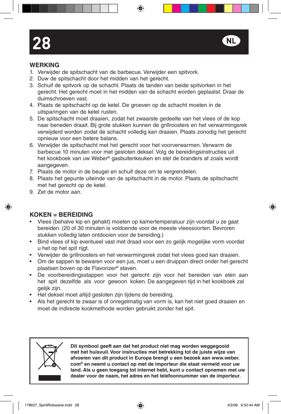weber Drehspie? Spirit User Manual | Page 28 / 40