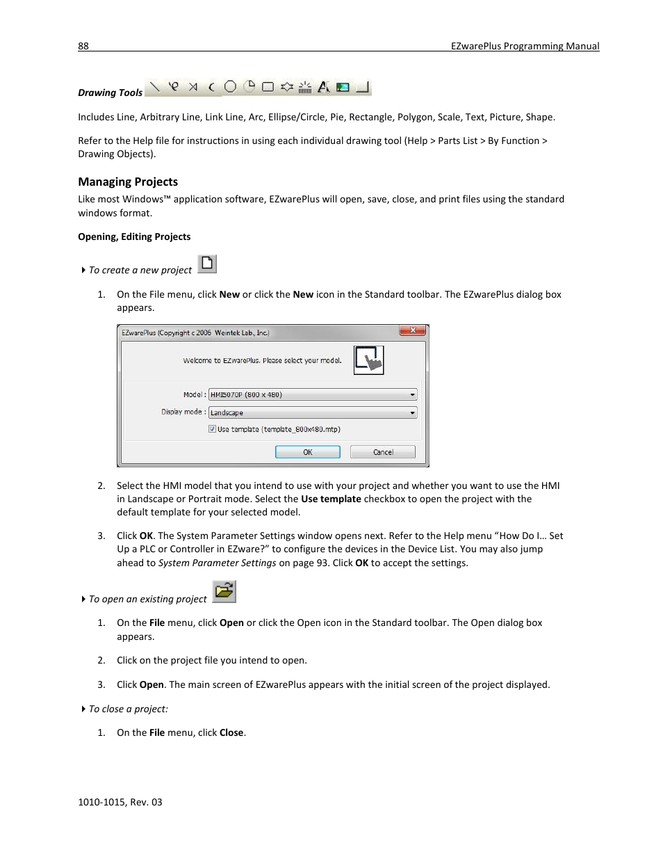 Managing projects | Maple Systems 5000HD Series User Manual | Page 94 / 264