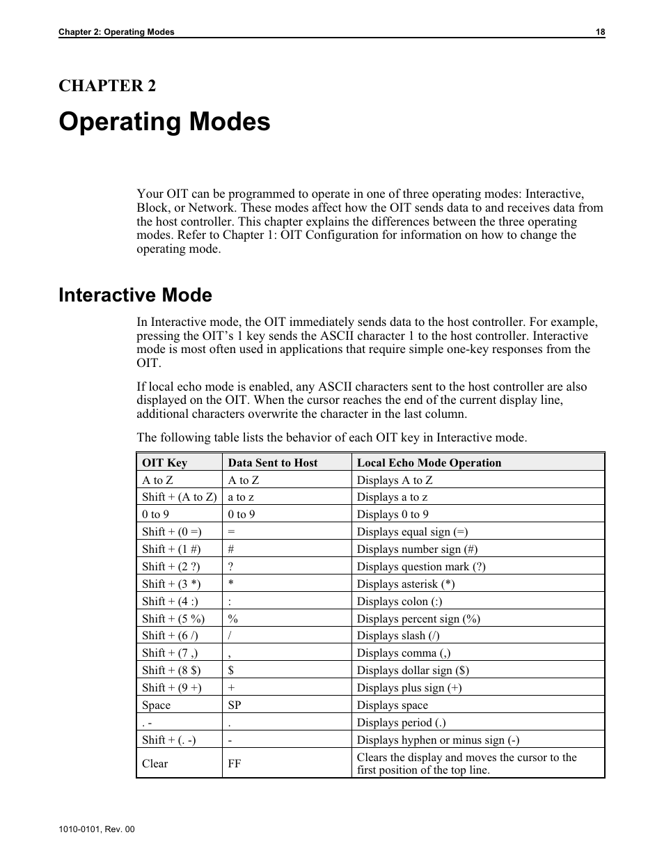 Chap ter 2: op er ating modes 18, In ter ac tive mode 18, Interactive mode 18 | In interactive mode 18, Operating modes 18, Operating modes, Interactive mode, Chapter 2 | Maple Systems MAP450D User Manual | Page 19 / 46