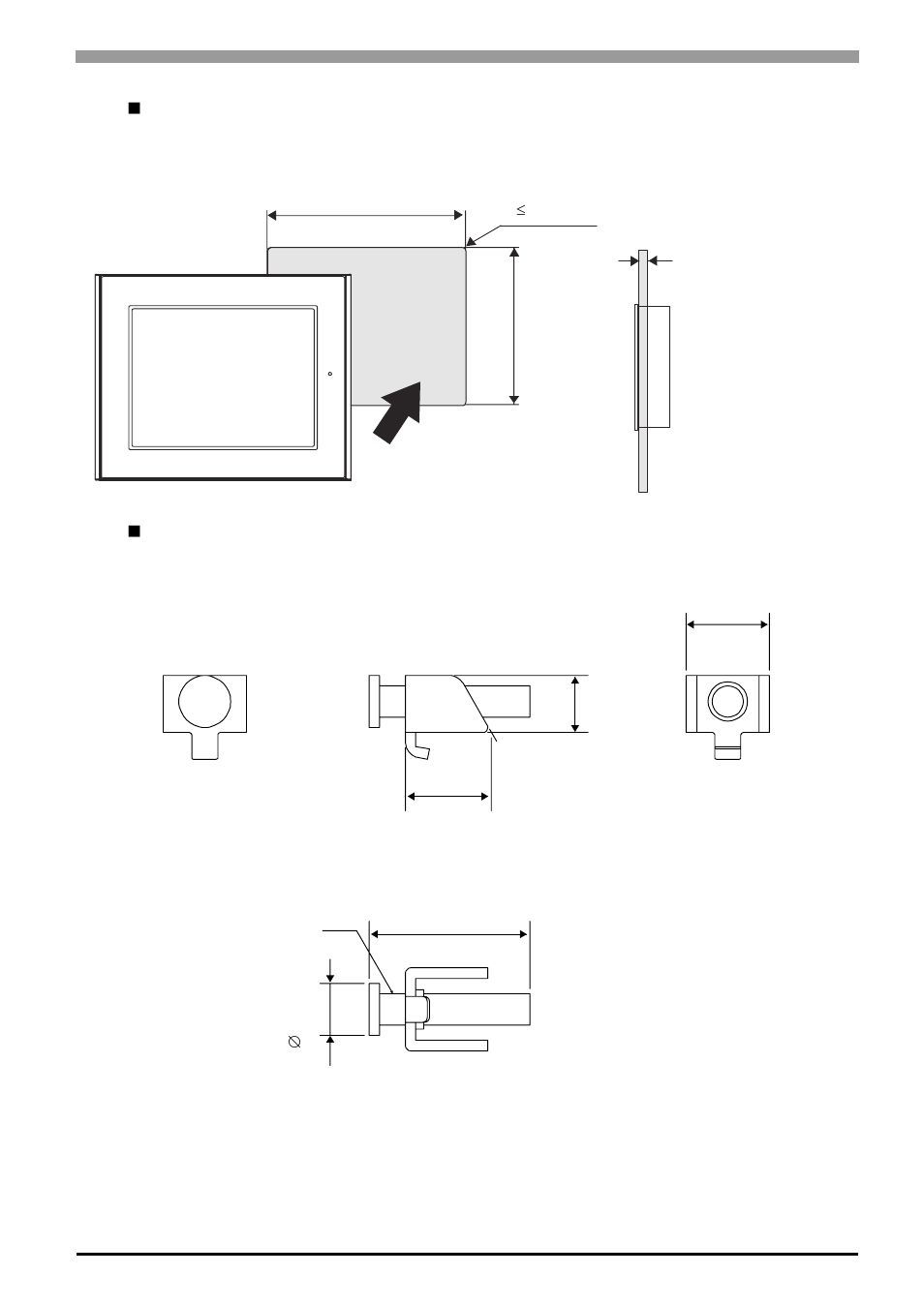 Panel cut dimensions, Installation fasteners | Proface AGP3500 - 10.4 DIO HMI" User Manual | Page 66 / 105