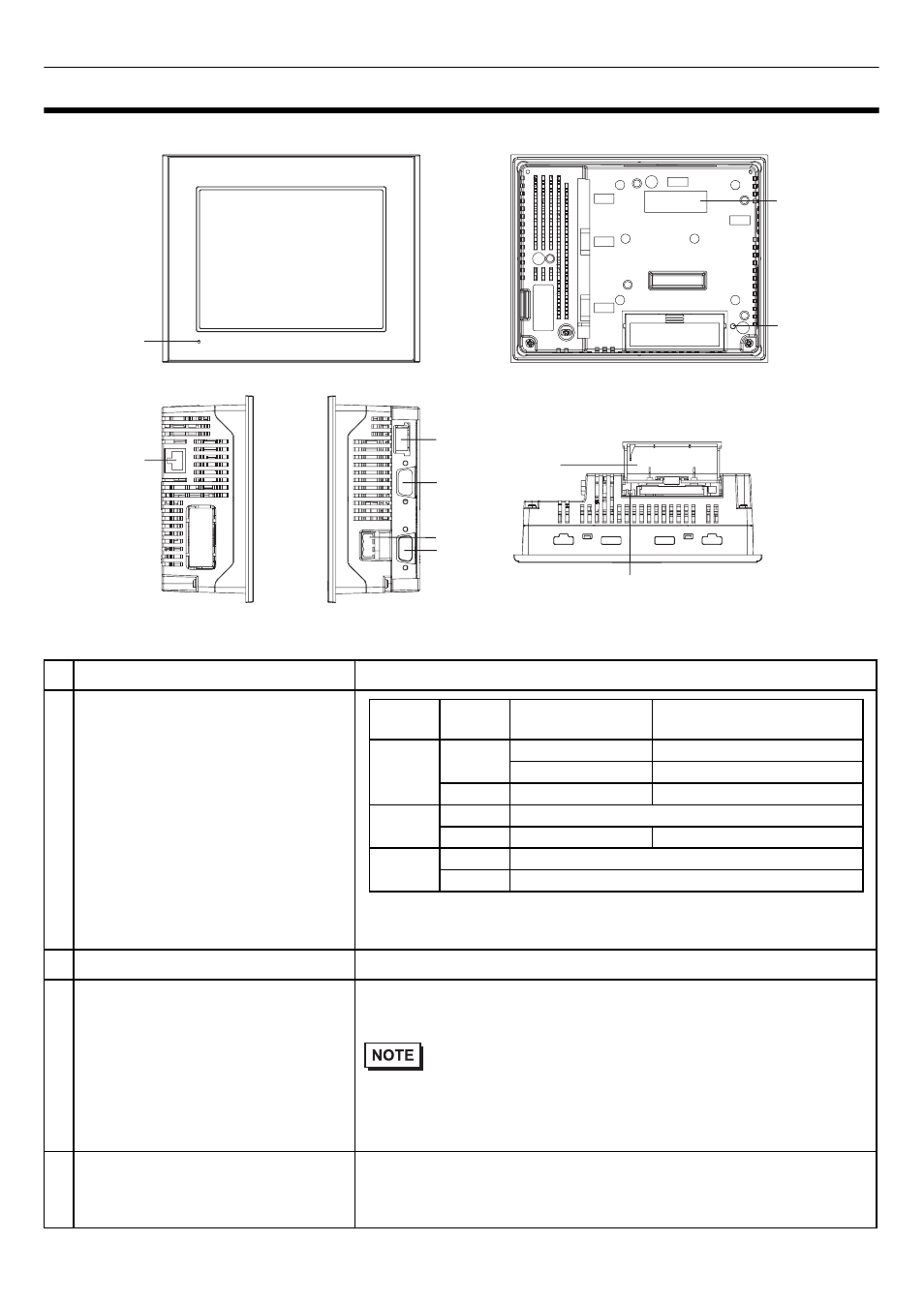 Part names and functions | Proface AGP3500 - 10.4 DIO HMI" User Manual | Page 2 / 12