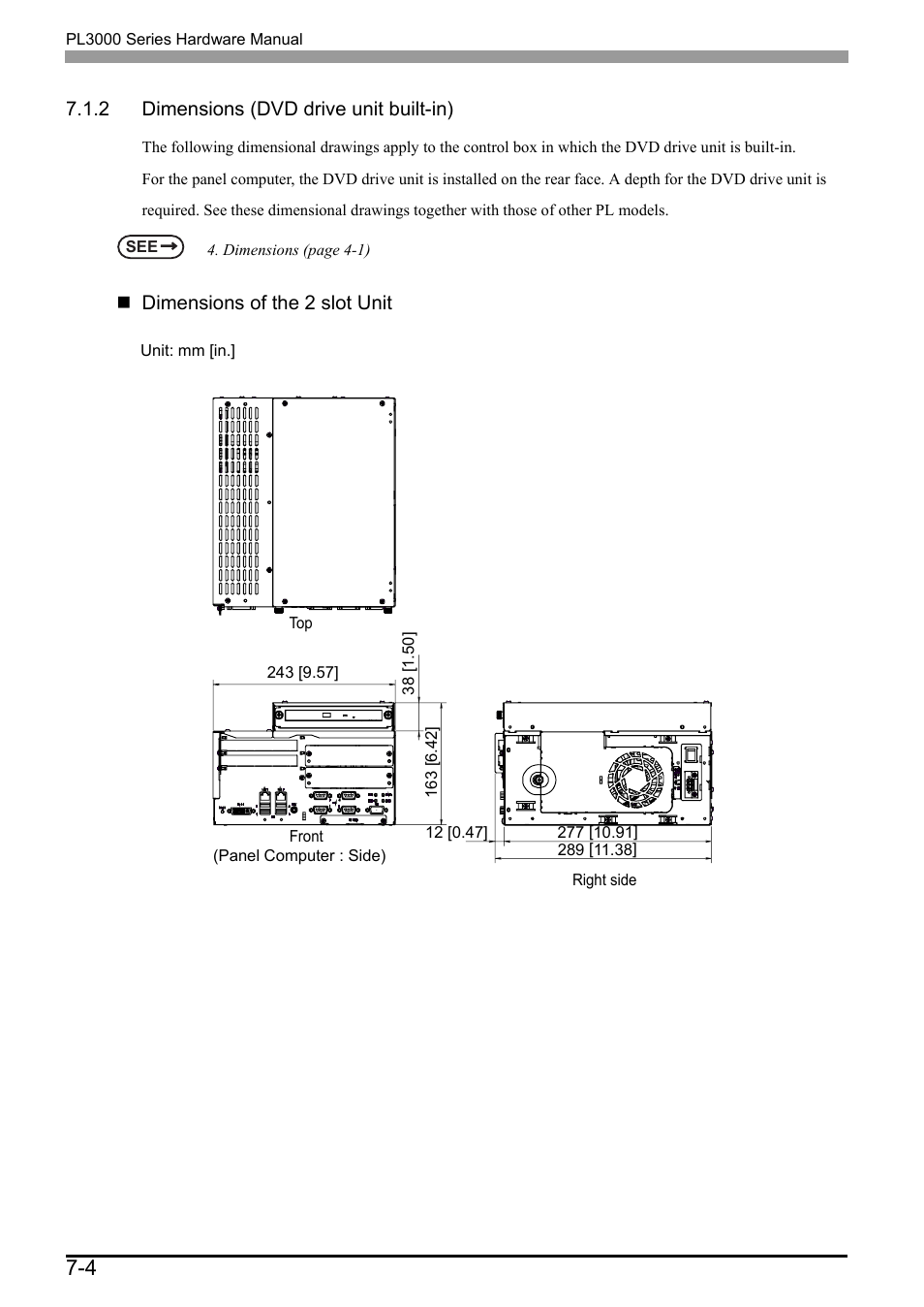 2 dimensions (dvd drive unit built-in), 2 dimensions (dvd drive unit built-in) -4 | Proface APL3000B - Node Box PC User Manual | Page 143 / 151