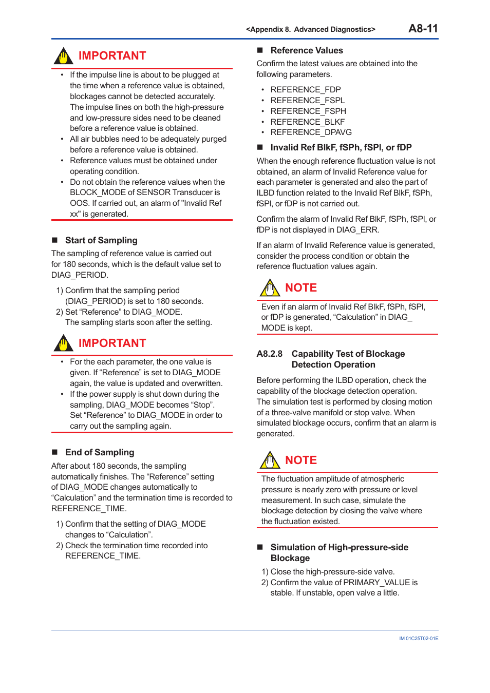 A8.2.8, A8-11, Important | Yokogawa EJX930A User Manual | Page 155 / 170