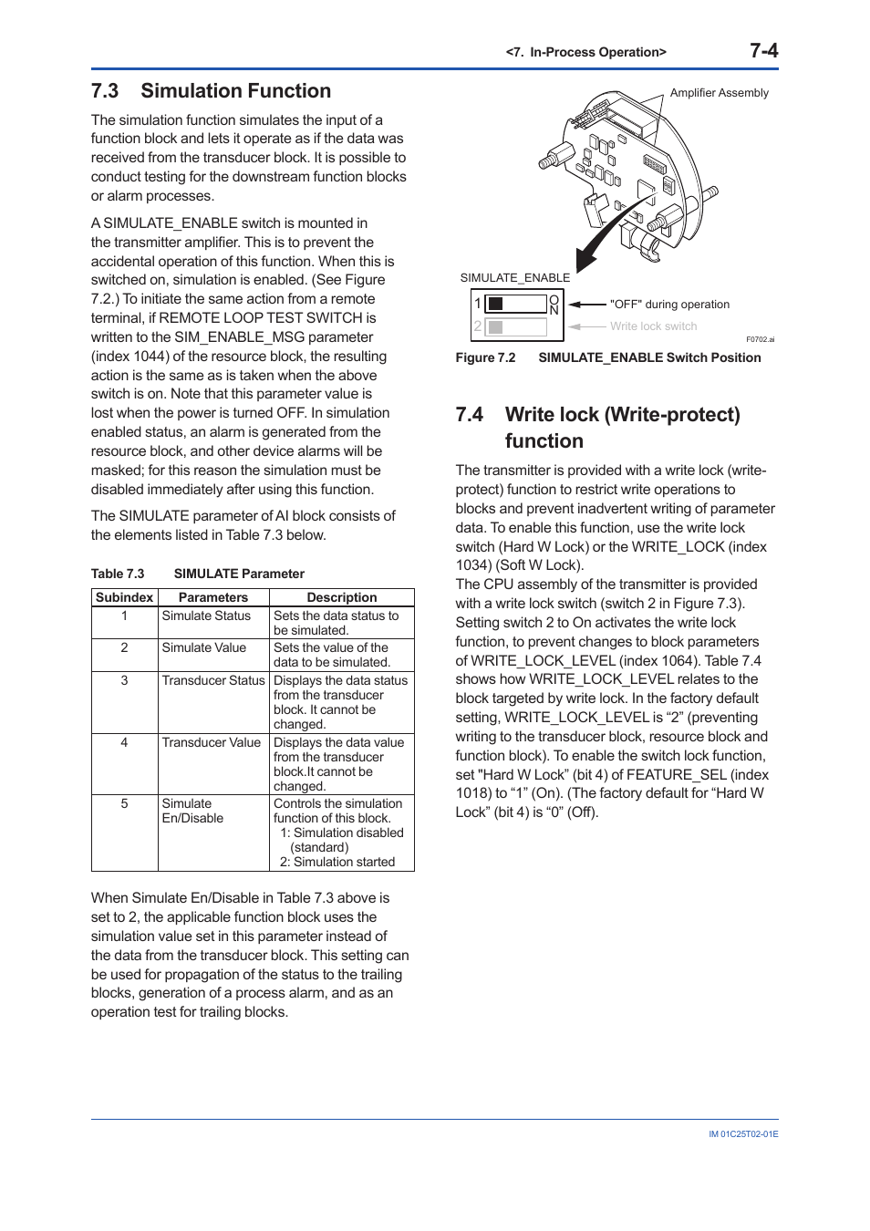 3 simulation function, 4 write lock (write-protect) function, Simulation function -4 | Write lock (write-protect) function -4 | Yokogawa EJX930A User Manual | Page 56 / 170