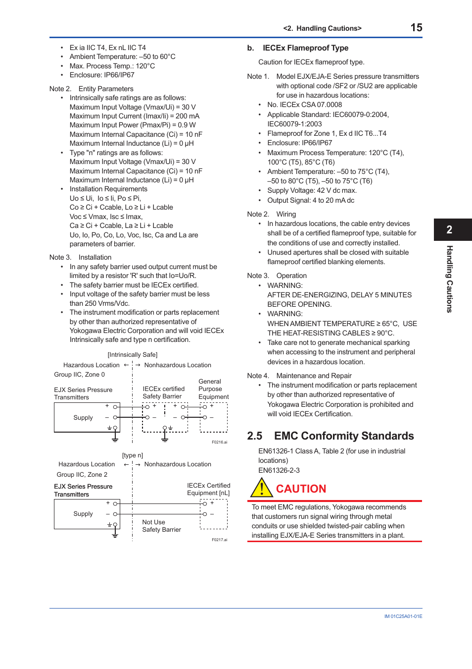 5 emc conformity standards, Emc conformity standards, Caution | Yokogawa EJX115A User Manual | Page 17 / 52