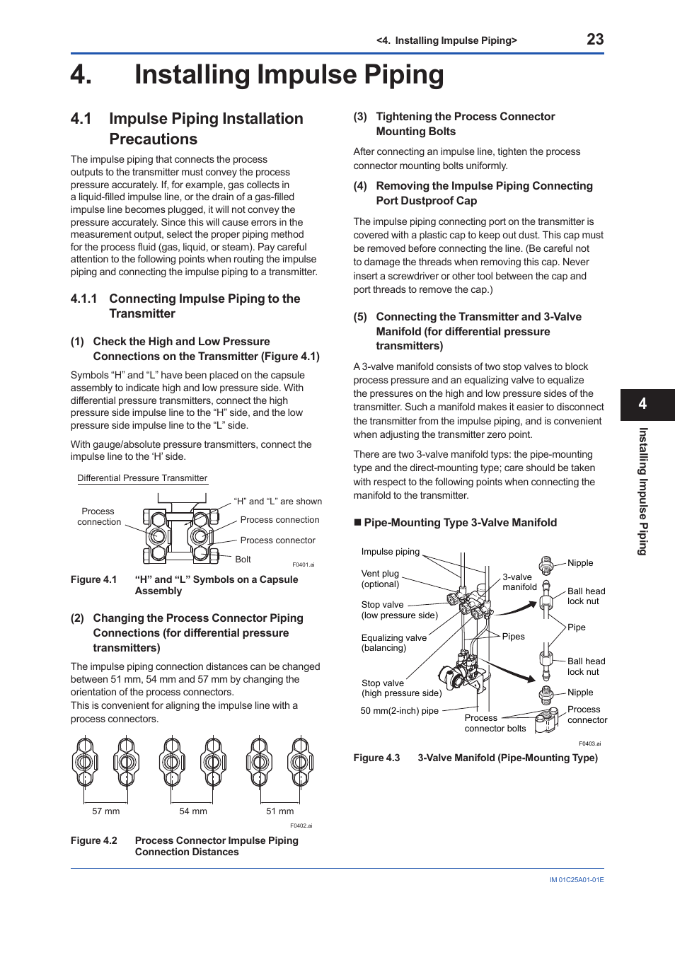 Installing impulse piping, 1 impulse piping installation precautions, Impulse piping installation precautions | Yokogawa EJX115A User Manual | Page 25 / 52