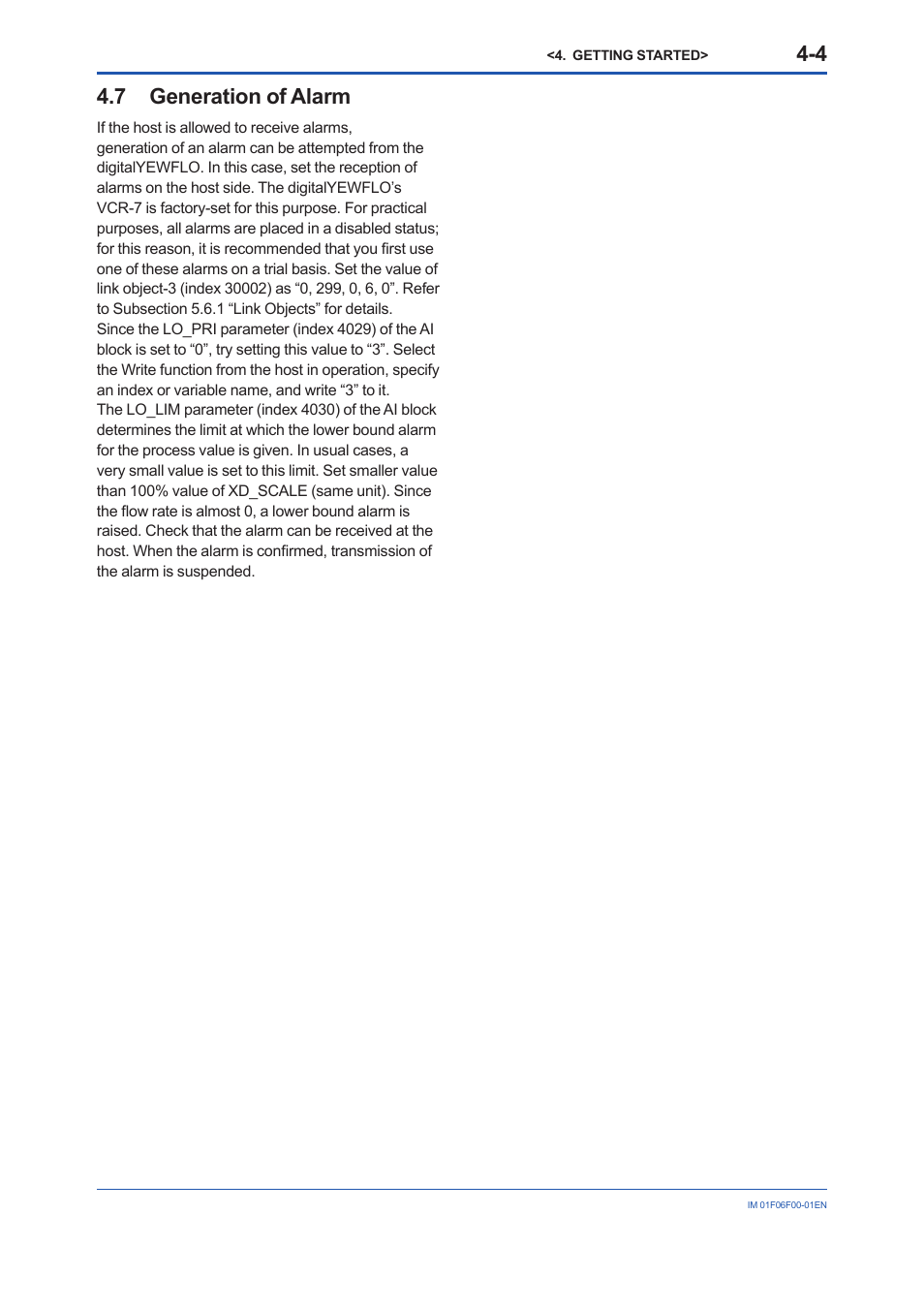 7 generation of alarm, 7 generation, Alarm | Yokogawa digitalYEWFLO (DY-FF) User Manual | Page 17 / 168