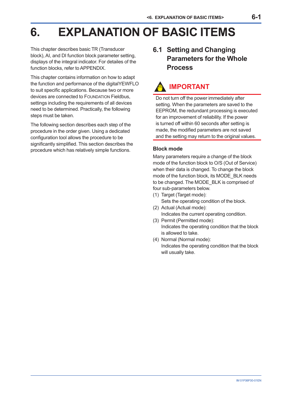 Explanation of basic items, Explanation of basic items -1 | Yokogawa digitalYEWFLO (DY-FF) User Manual | Page 32 / 168