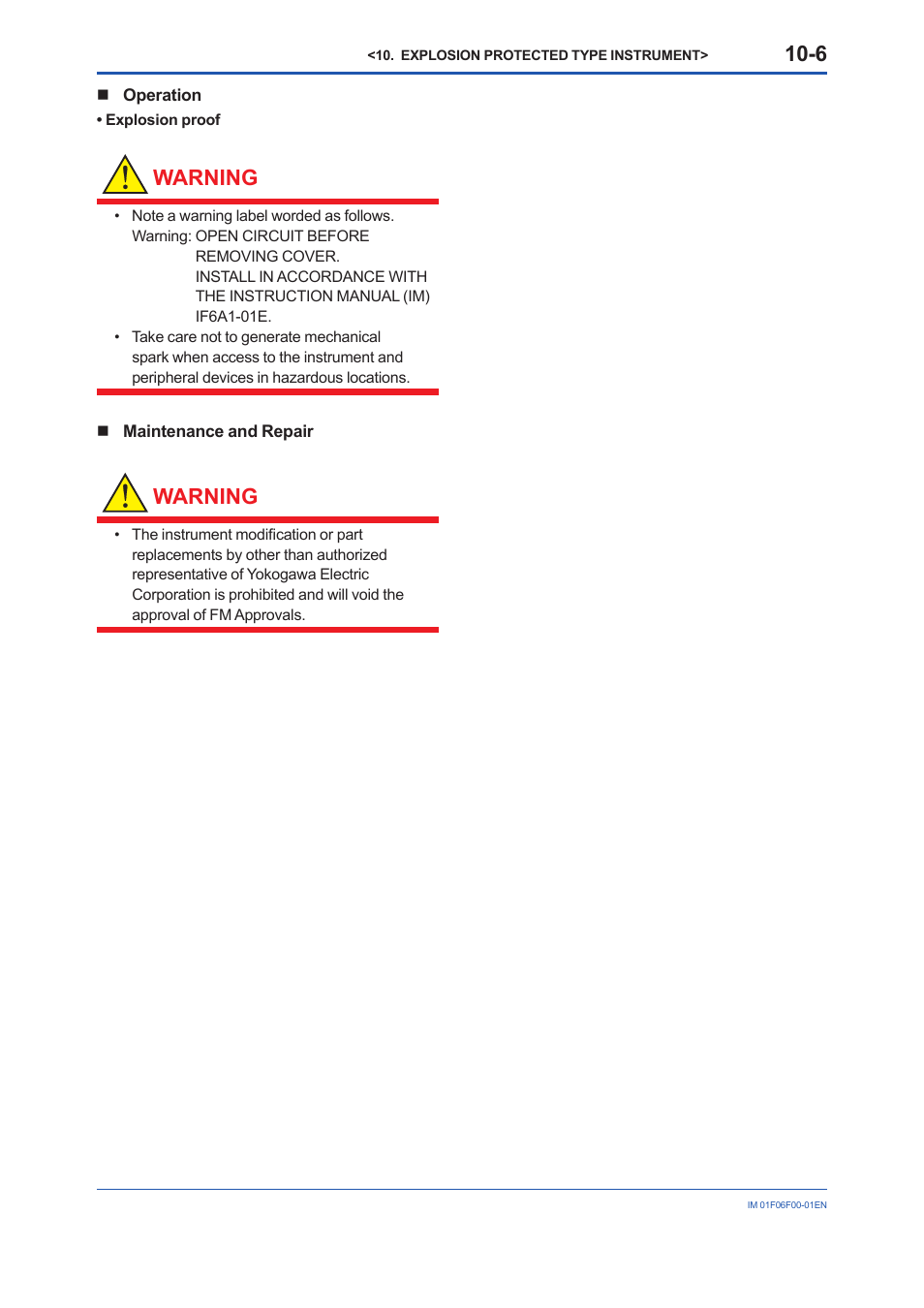 Warning | Yokogawa digitalYEWFLO (DY-FF) User Manual | Page 55 / 168