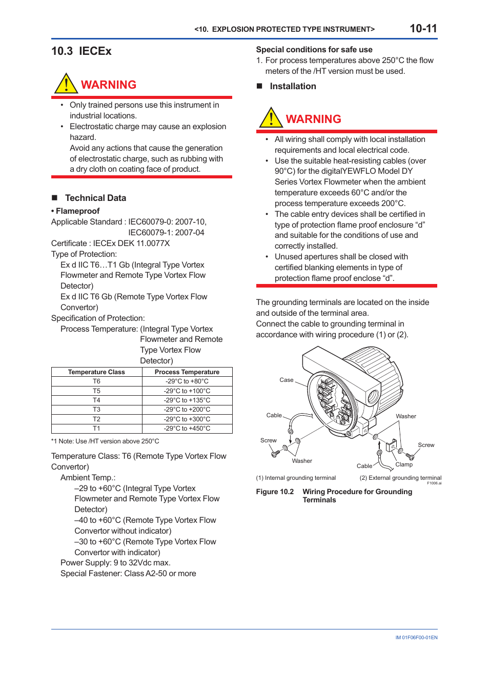 3 iecex, 3 iecex warning, Warning | Yokogawa digitalYEWFLO (DY-FF) User Manual | Page 60 / 168