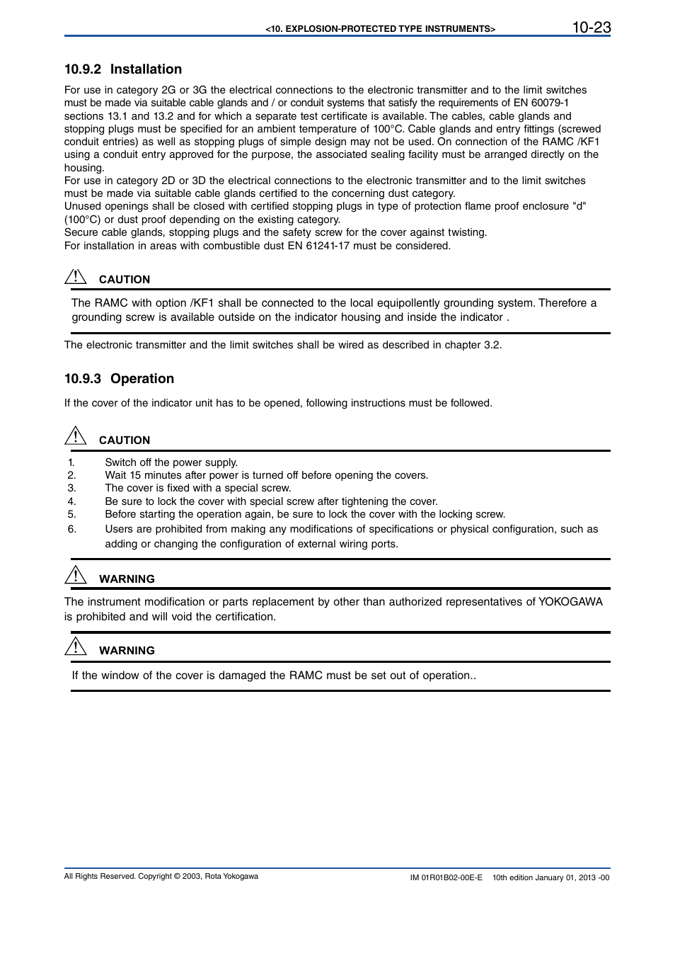 2 installation, 3 operation, 2 installation -23 | 3 operation -23 | Yokogawa RAMC User Manual | Page 115 / 136
