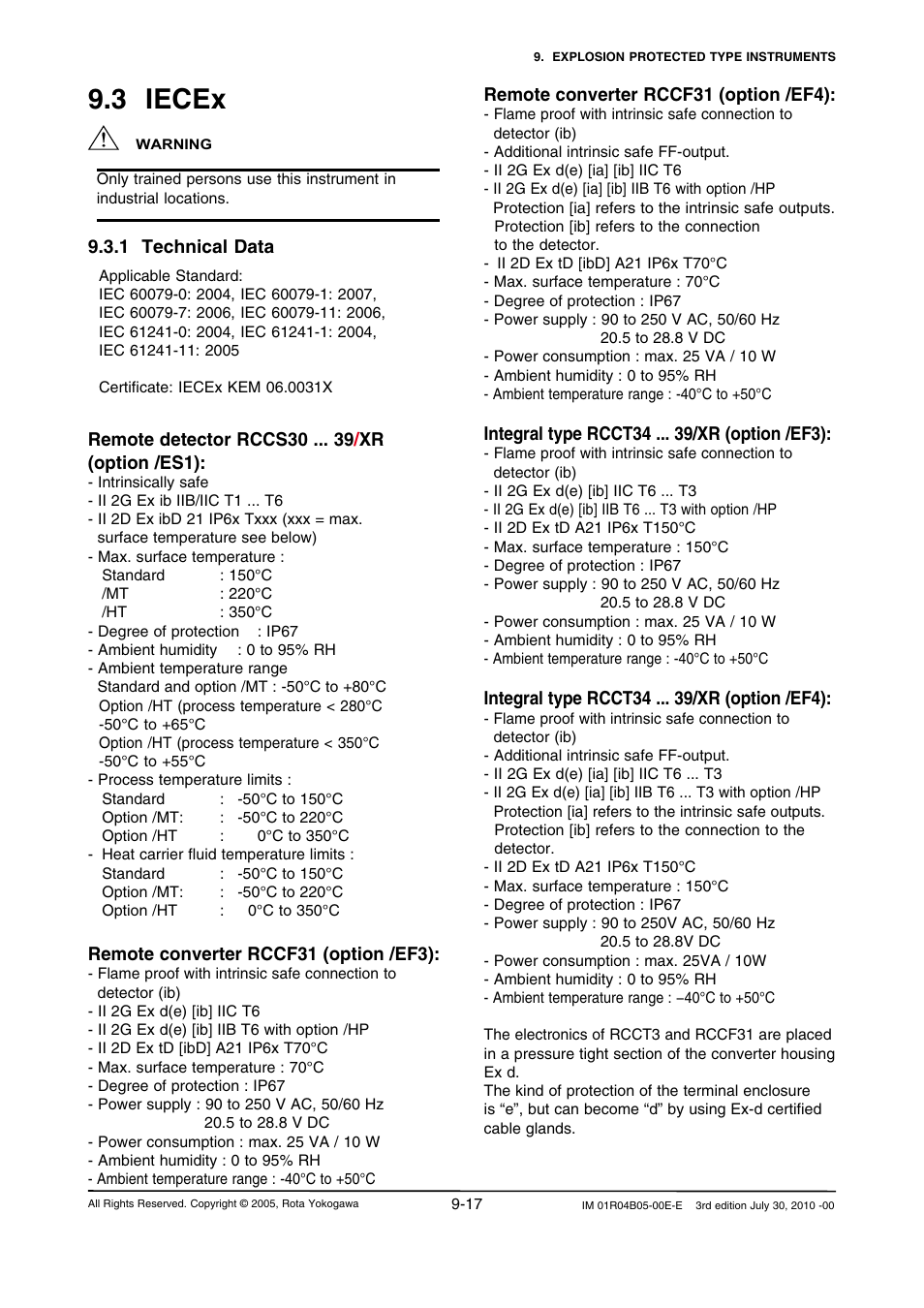 3 iecex | Yokogawa RotaMASS 3-Series User Manual | Page 93 / 182