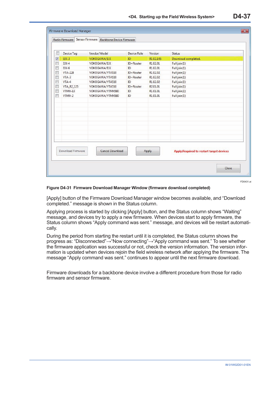 D4-37 | Yokogawa YFGW410 User Manual | Page 174 / 202
