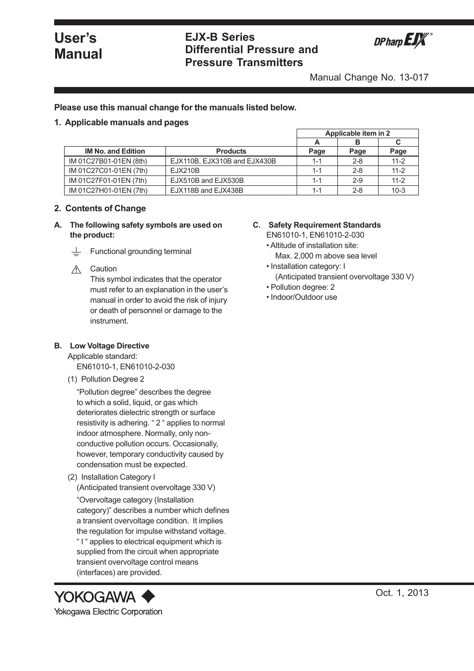 Yokogawa EJX530B User Manual | 1 page