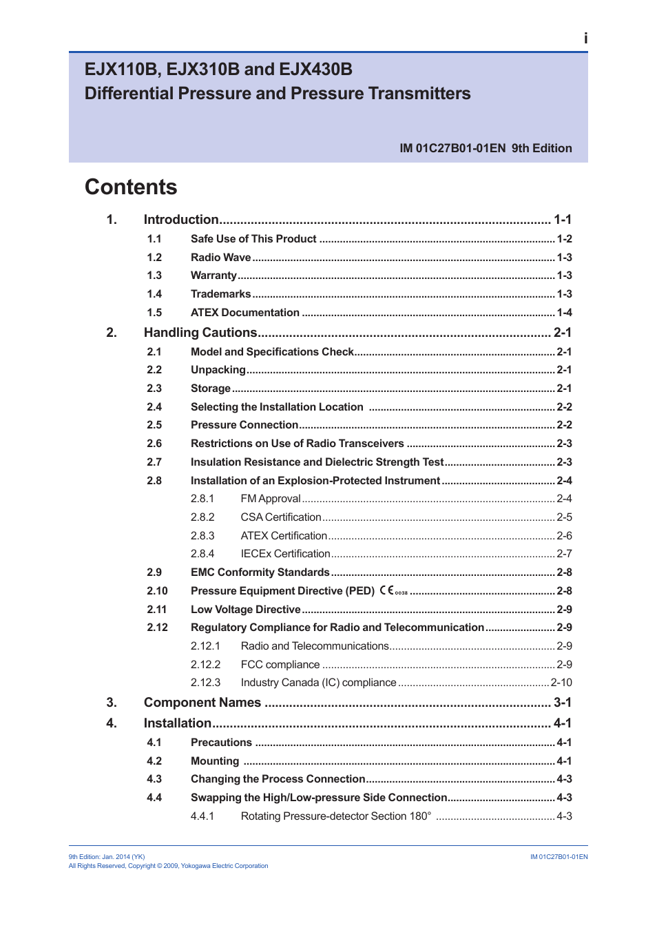 Yokogawa EJX430B User Manual | Page 2 / 110