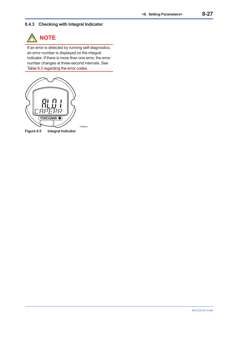3 checking with integral indicator, Checking with integral indicator -27 | Yokogawa EJX210B User Manual | Page 62 / 101