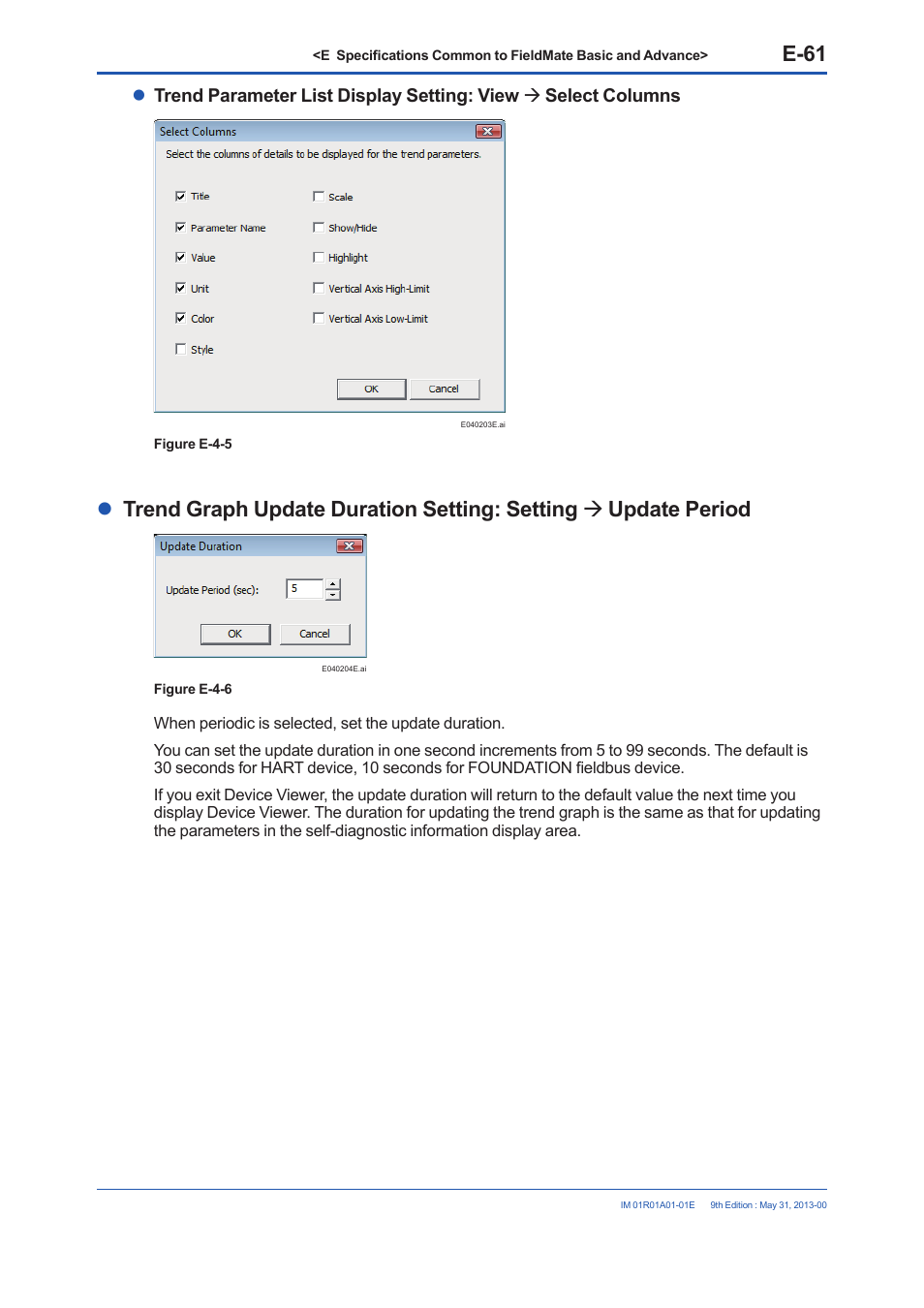 E-61 | Yokogawa FieldMate User Manual | Page 111 / 384