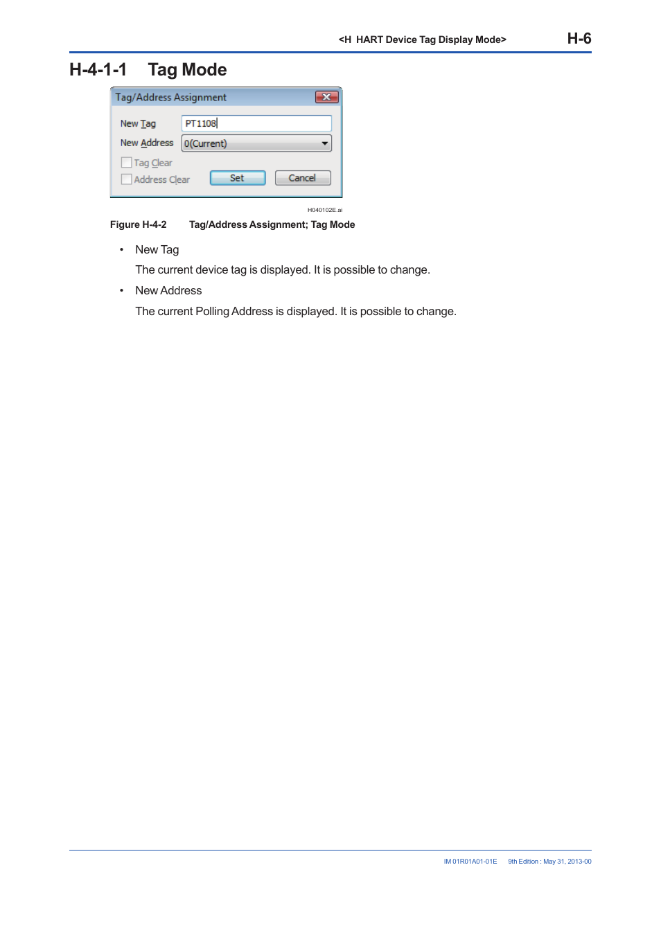 H-4-1-1 tag mode | Yokogawa FieldMate User Manual | Page 240 / 384