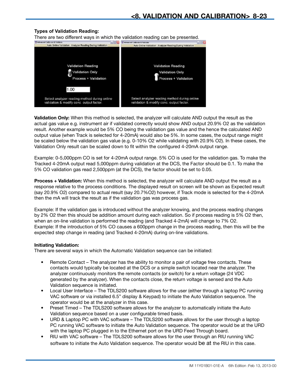 Validation and calibration | Yokogawa In-Situ Gas Analyzer TDLS200 User Manual | Page 123 / 144